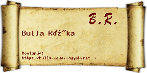 Bulla Réka névjegykártya